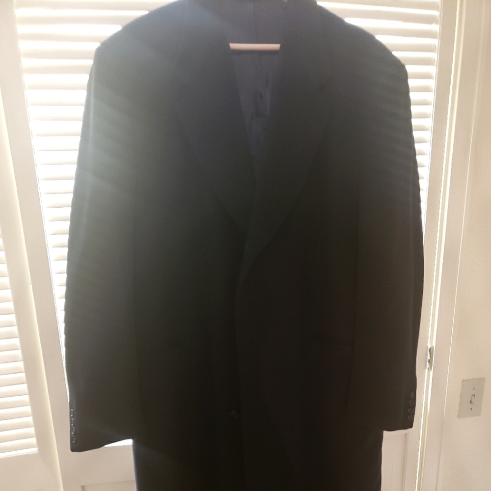 Mens Navy Cashmere Coat